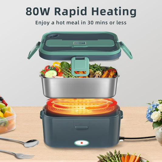 1.8L Electric Lunch Box for Adults, 80W Fast Heated Lunch Box