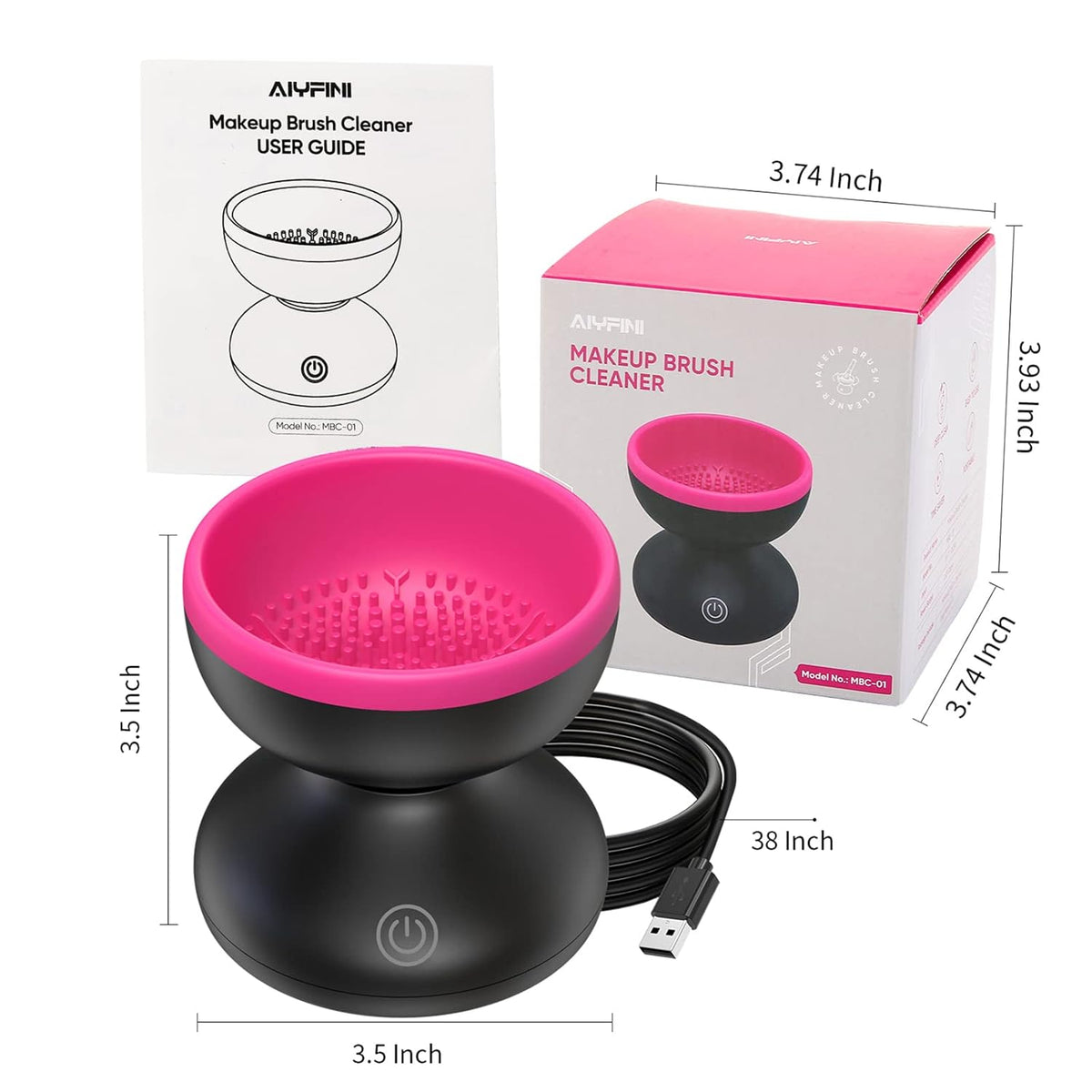 Makeup Brush Cleaner Machine, Powerful Friction Make up Residue Remover